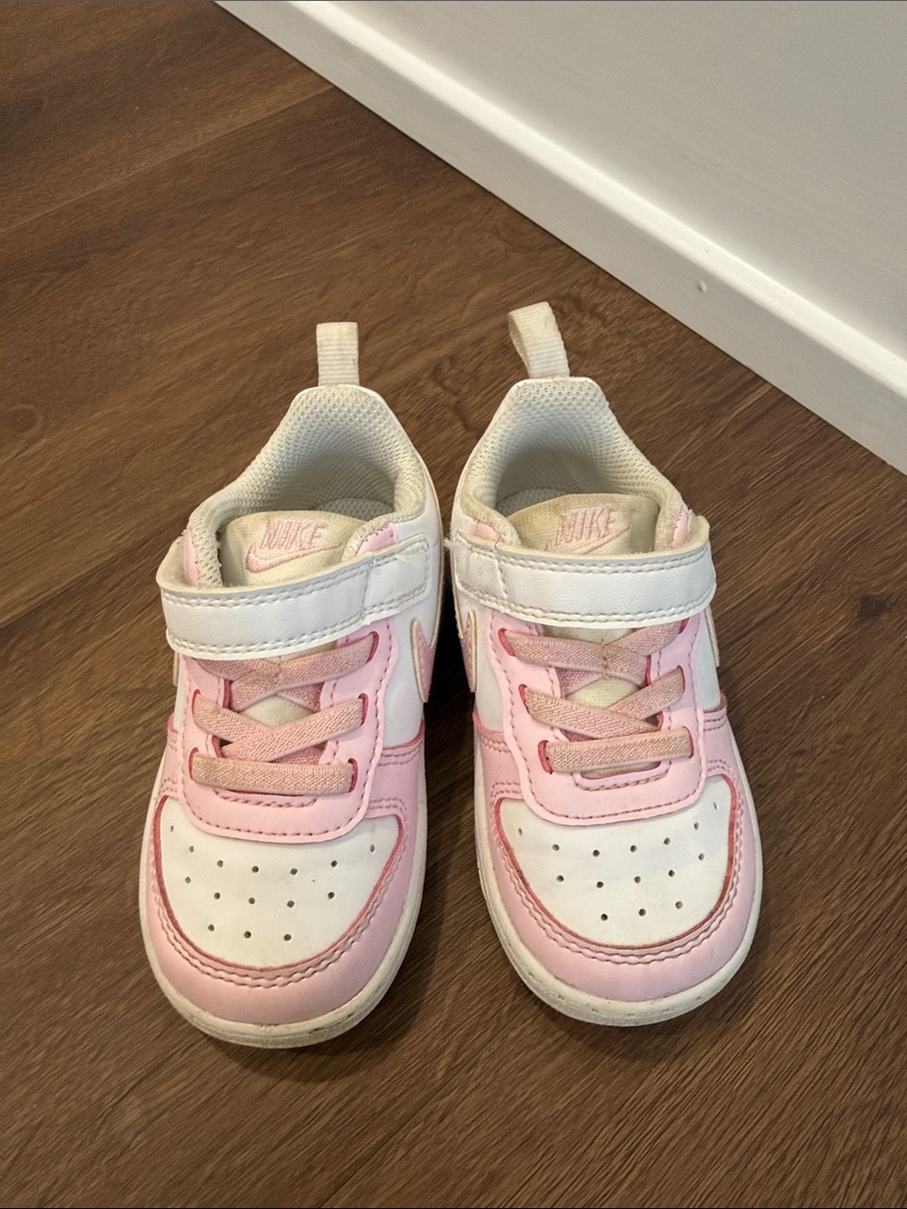 Nike Kids Pink and White Sneakers